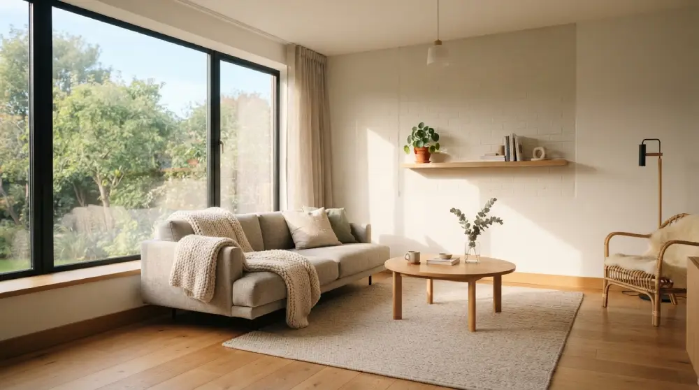 - Cleaning Tips Today Bright, clean living room with natural light representing a dust-free home