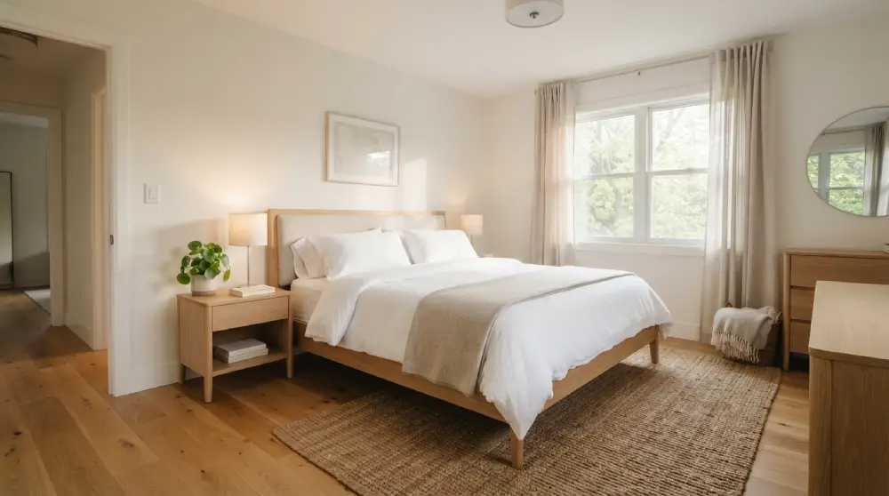 - Cleaning Tips Today Clean and tidy bedroom with fresh white bedding, a neat nightstand, and sunlight through the window