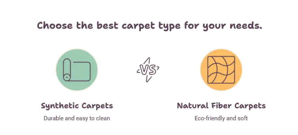 Informational graphic comparing two options: teal left icon with a rolled paper symbol, orange right icon with a grid pattern, and a central starburst between them.